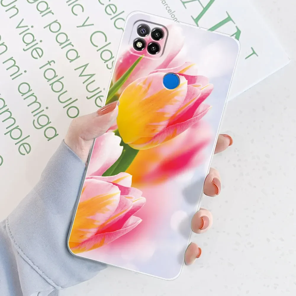 Sleek Marble Transparent Silicone Soft TPU Case - Stylish Protective Bumper Back Cover for Xiaomi Redmi 9C/9C NFC
