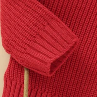 Solid Color Long Sleeve O-neck Knitted Acrylic 3-24 Months Newborn Baby Boy&Girls Red Sweaters Soft Infant Toddler Sweatershirt 4