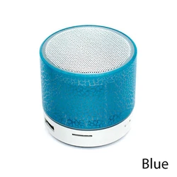 Compact Wireless Bluetooth Speaker with LED Lights and Deep Bass, Rechargeable and Portable (Blue)