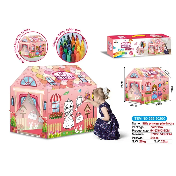 Indoor Outdoor DIY Drawing Doodle House For Childrens Creative Art Activities Family Bonding Camping Kids Hand Painted Play Tent