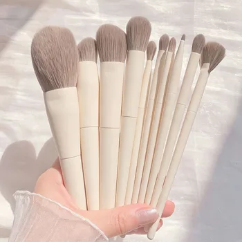 Nuovo set di pennelli per il trucco da 10 pezzi, ombretto, fondotinta, cosmetici per donna, kit di pennelli per il trucco morbidi e soffici, strumento di bellezza per il trucco HZS30