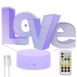 3D Decoration Romantic Nigh Lamp Portable Acrylic Night Lamp Touching Remote Control Lamp Ornament For Valentine'S Day