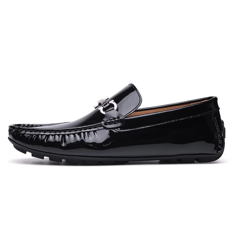Spring Autumn Mens Loafers Luxury Men Slip On Leather Shoes Black Loafer Shoes Size 37-46 47 Dropshipping 4