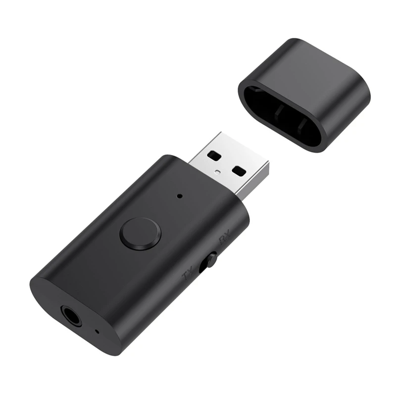 Bluetooth 5.3 Transmitter Receiver, 3.5Mm Aux Wireless USB Adapter, Built In Mic, Music Streaming, Handsfree Calls Replacement
