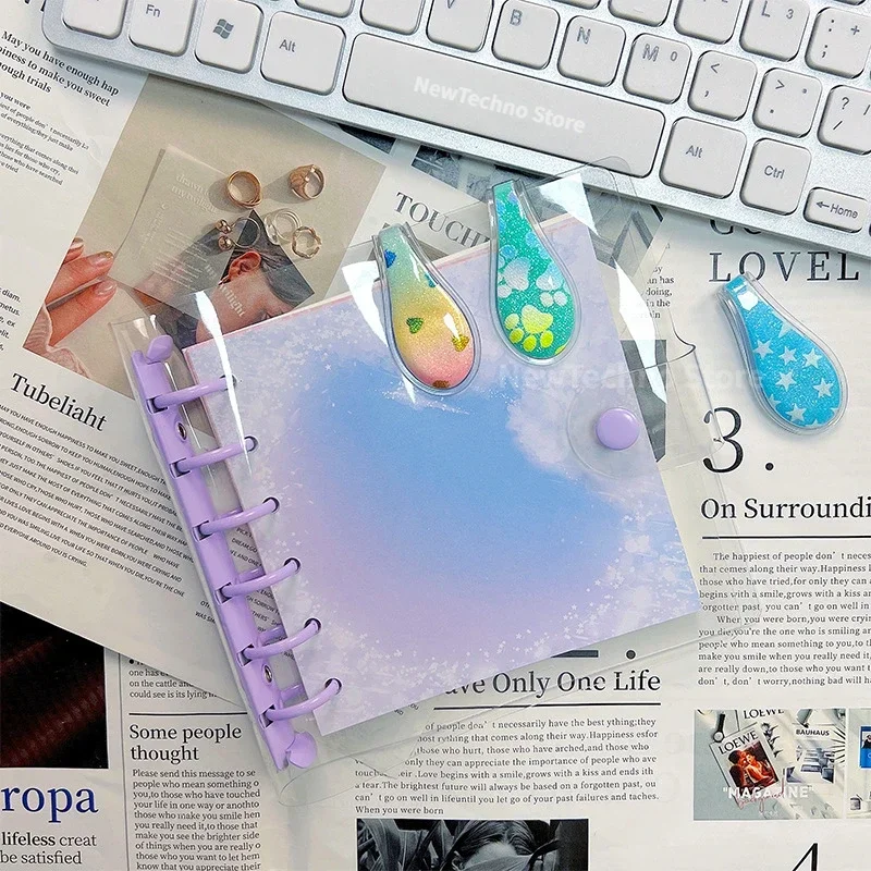 Magnetic Bookmark Bookmarks Stationery Supplies 1PC Double Sided Magnetic Bookmark Journal PVC Clips