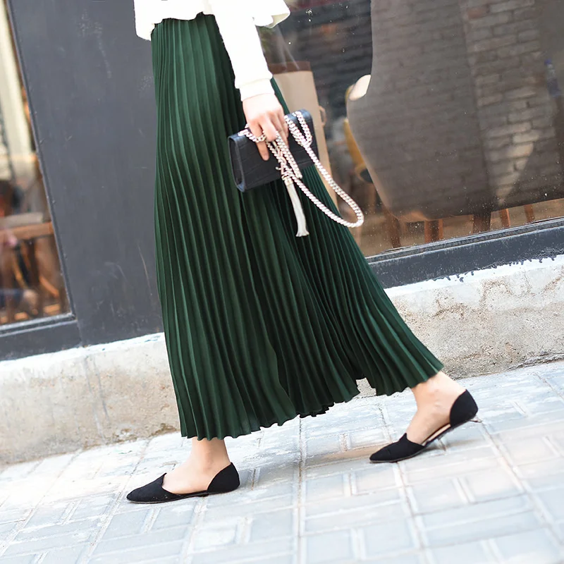 white pleated skirt TINT ERA High Waist Skirt Spring Autumn New Temperament Thin Chiffon Hand-pressed Crepe Pleated Large Swing A-line Skirts Women crop top and skirt Skirts