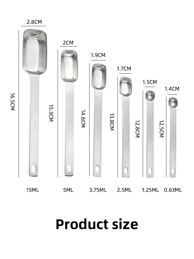 Description Picture 2 of item1PC Kitchen Measuring Spoons for Coffee Stainless Steel Graduated Spoon Accessories Set Powder Coffeeware Dining Bar Home Garden