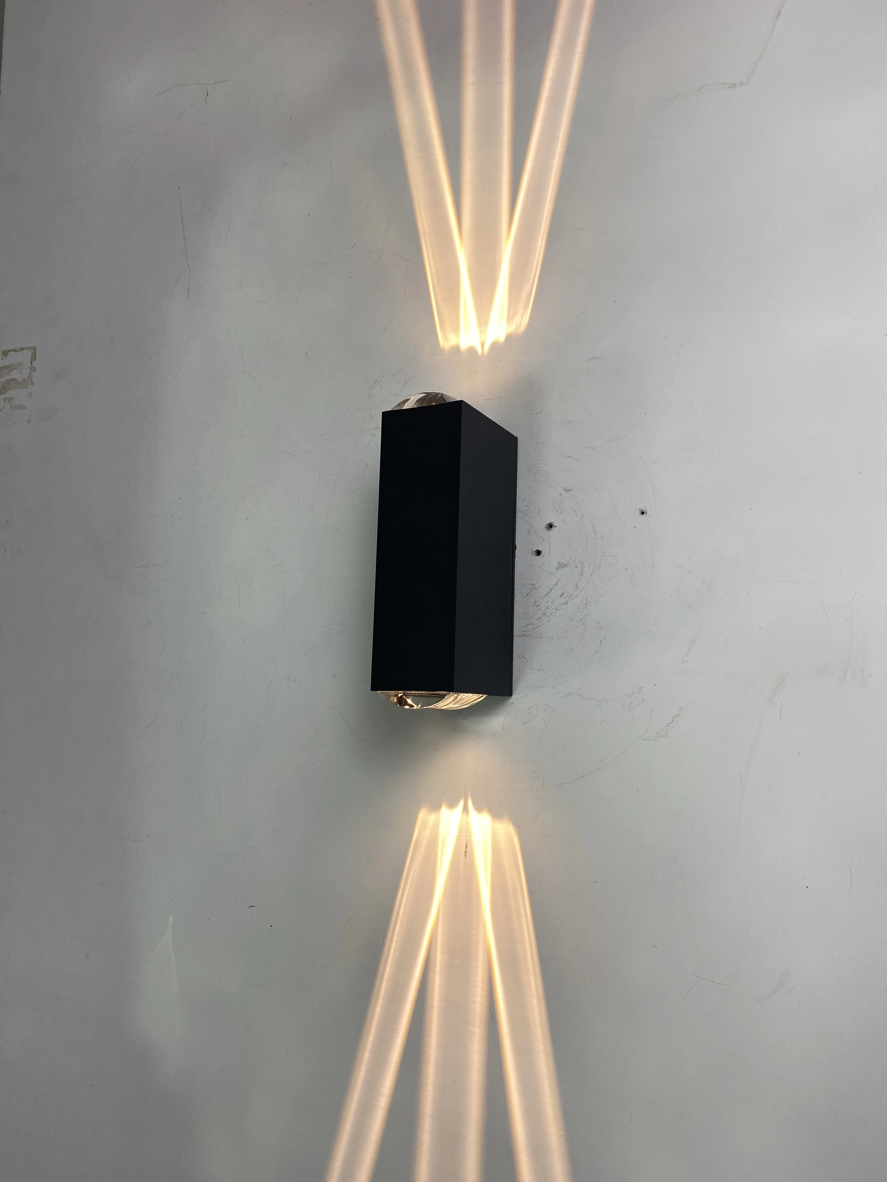 6W 18W black shell three beam wall lamp IP65 waterproof outdoor wall light Garden yard lamp street for garden decoration