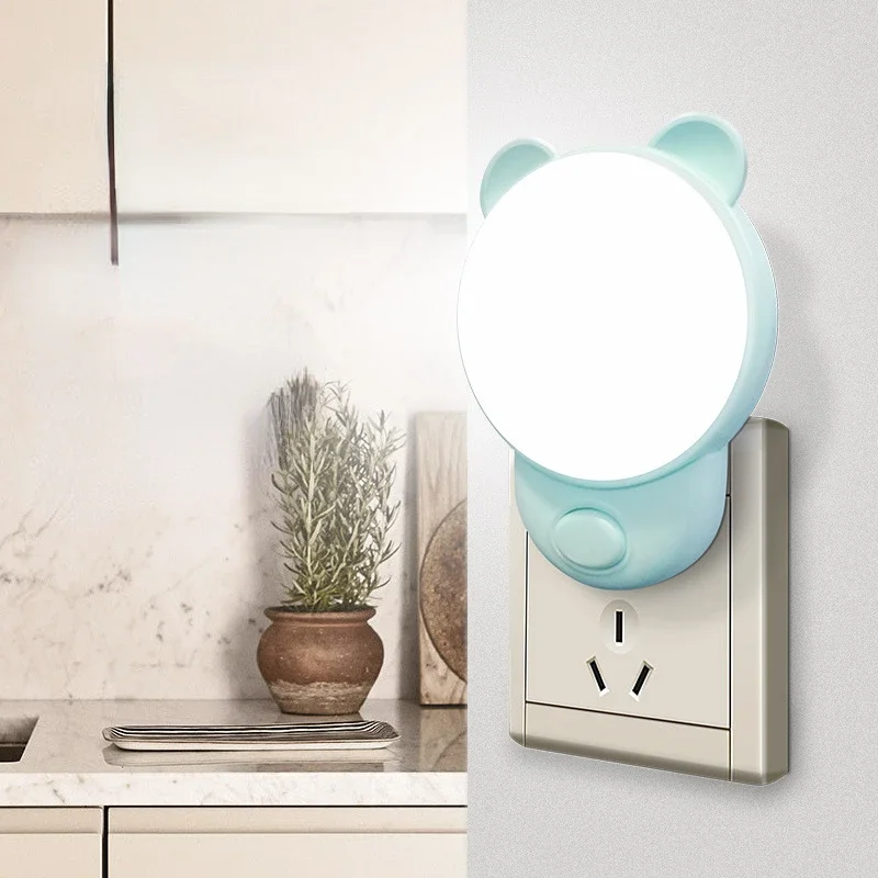 

Little Bear Switch Room Decor Lamp New Strange Plug in Night Light Bedroom LED Plug in Lighting Warm Light with Sleep Light