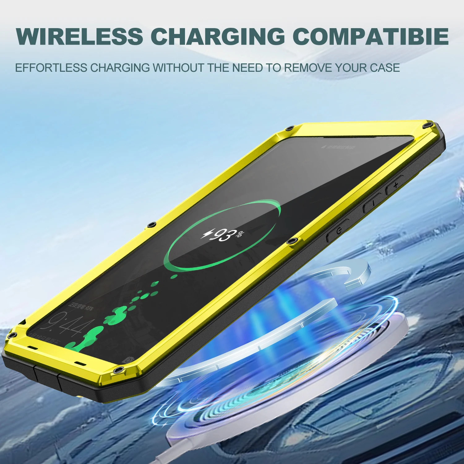Luxury Shockproof Metal Case with Camera Cover & Screen Protector