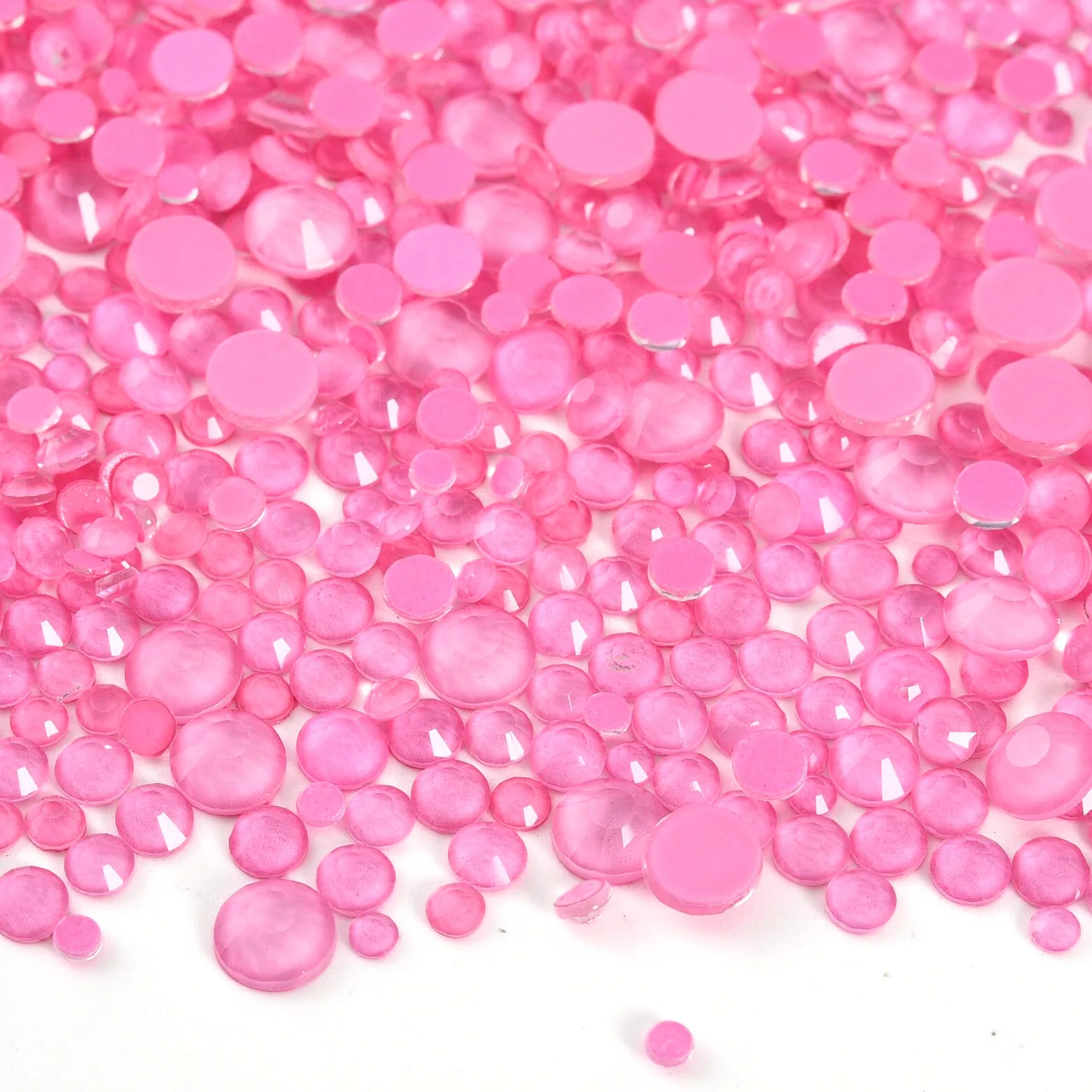 Light Pink GemStone Mix Non-Hotfix Flatback Rhinestones for Nail Art and Garment Decorations