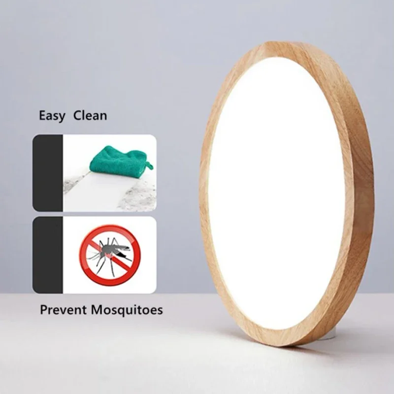 LED Ceiling Lamp Ultrathin Modern Round Wood Grain Ceiling Light Living Room Study Bedroom Corridor Foyer Lighting 220V 110V