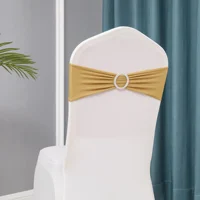 Chair Sashes Bows Wedding Lycra Chair Spandex Bands Stretch With Buckle For Chair Covers Decoration Party Dinner Banquet 3