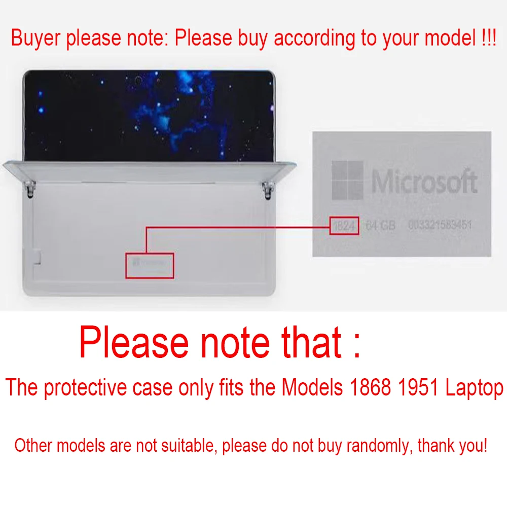 Adatto Per Il 2023 Microsoft Surface Laptop 3/4/5 Custodia Microsoft Surface Laptop 3/4/5 Modello 1868 1951 Custodia Per Laptop