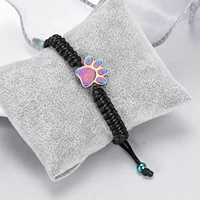 Pet Paw Cremation Urn Bracelet Small Crystal Paws Urns For Dog/Cat Ashes Memorial Jewelry Stainless Steel Adjustable Bangle 1