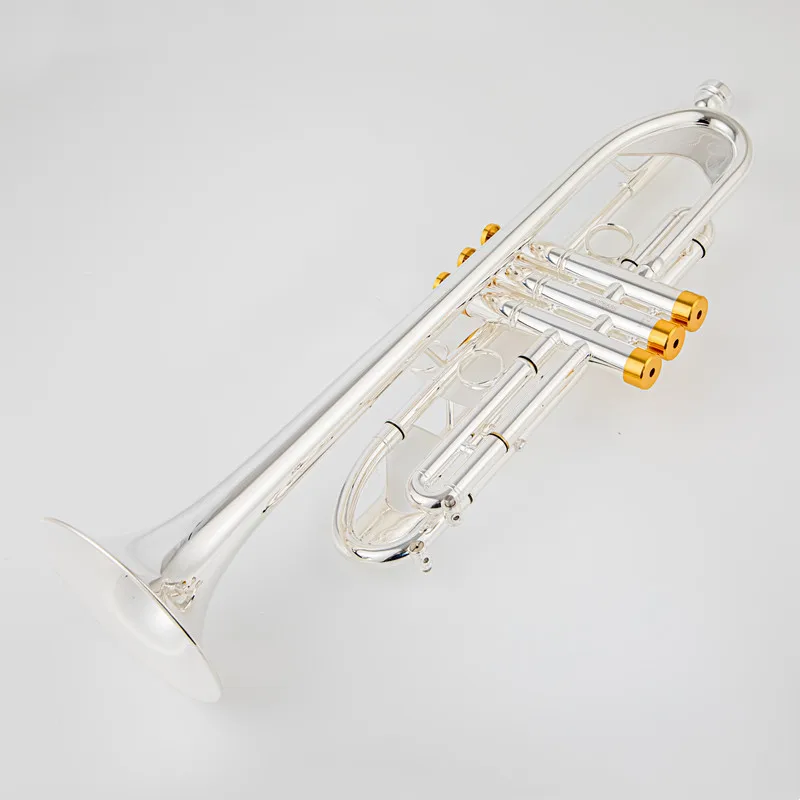 New TR600 Stradivarius Bb Trumpet silver plated musical instrument New Trumpet mouthpiece professional grade