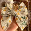 Embroidery Bow Baby Hair Clip For Girls Princess Daisy Hairclips Toddler Hair Pin Kids Hair Accessories Children Headwear 4