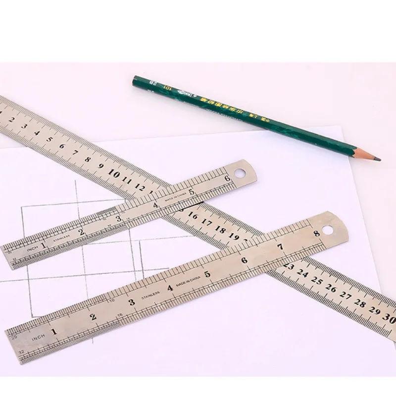 Metal Ruler Stainless Steel Straight Ruler 15/20/30cm Student Rulers Precision Double Sided Measuring Tool for Woodworking Draw stainless steel ruler ruler set rotatable ruler folding ruler drawing ruler quilting ruler metal ruler straight ruler curve ruler cats paw ruler plastic ruler viewfinder ruler triangle ruler