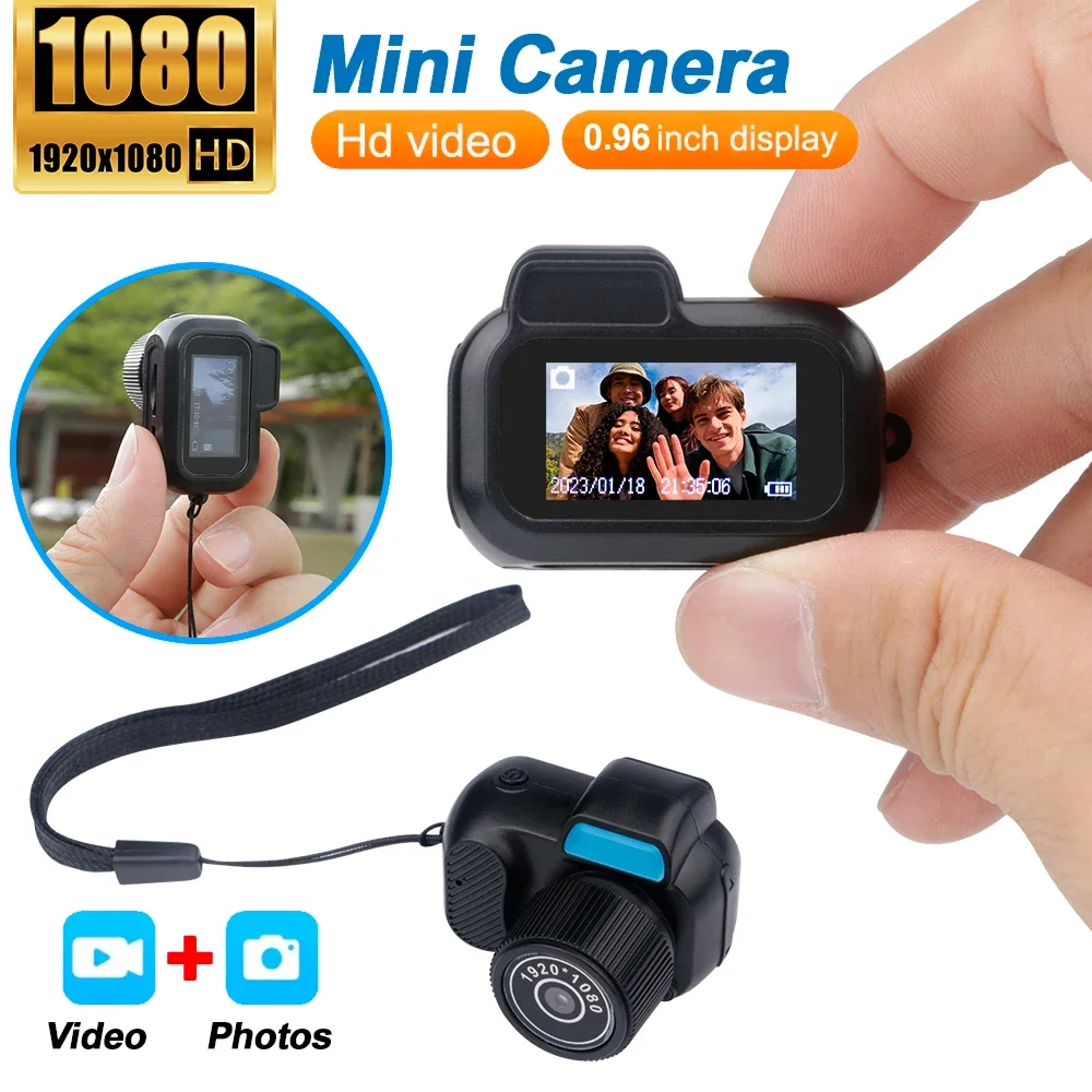 Mini Camera 0.96in Screen CMOS Indoor Home Outdoor 1080P Sports Portable Vintage Video Recorder Support TF Card Y3000