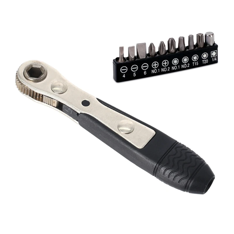 

367D Мини-ключ с трещоткой 1/4 дюйма, быстроразъемная отвертка с храповым механизмом