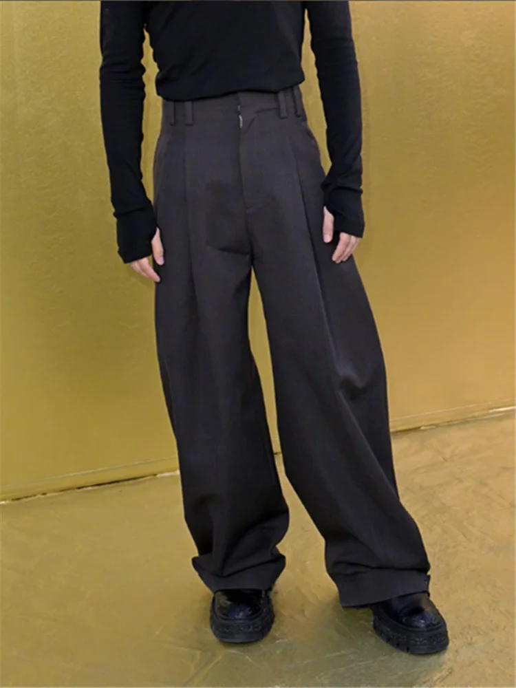 2023 Spring and autumn new loose pants male design sense of sag loose wide leg trousers casual straight leg trousers
