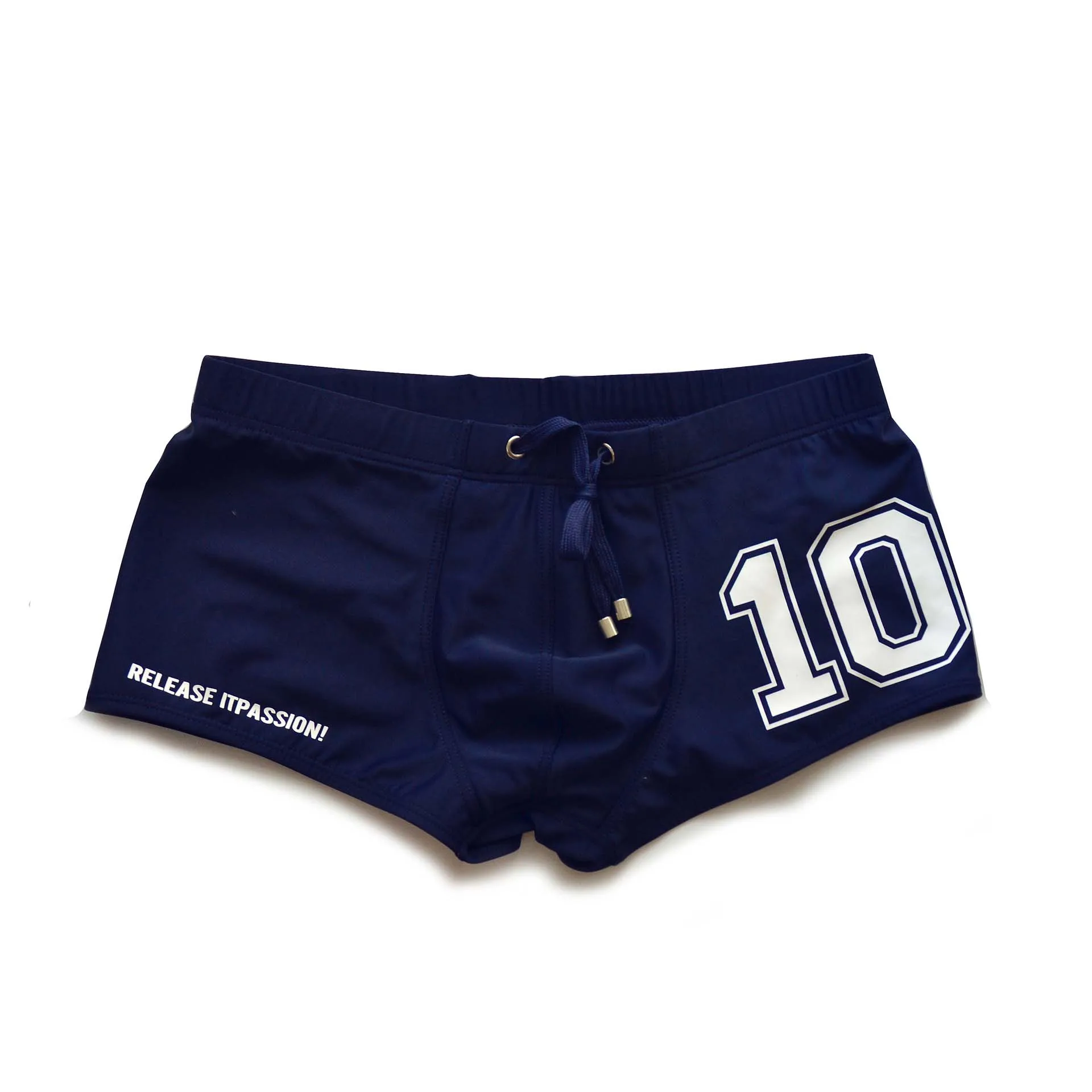 Pantaloncini Boxer Sexy A Vita Bassa Da Uomo Con Stampa Di Lettere Cordino Quadrangle Costume Da Bagno Sportivo Per Giovani