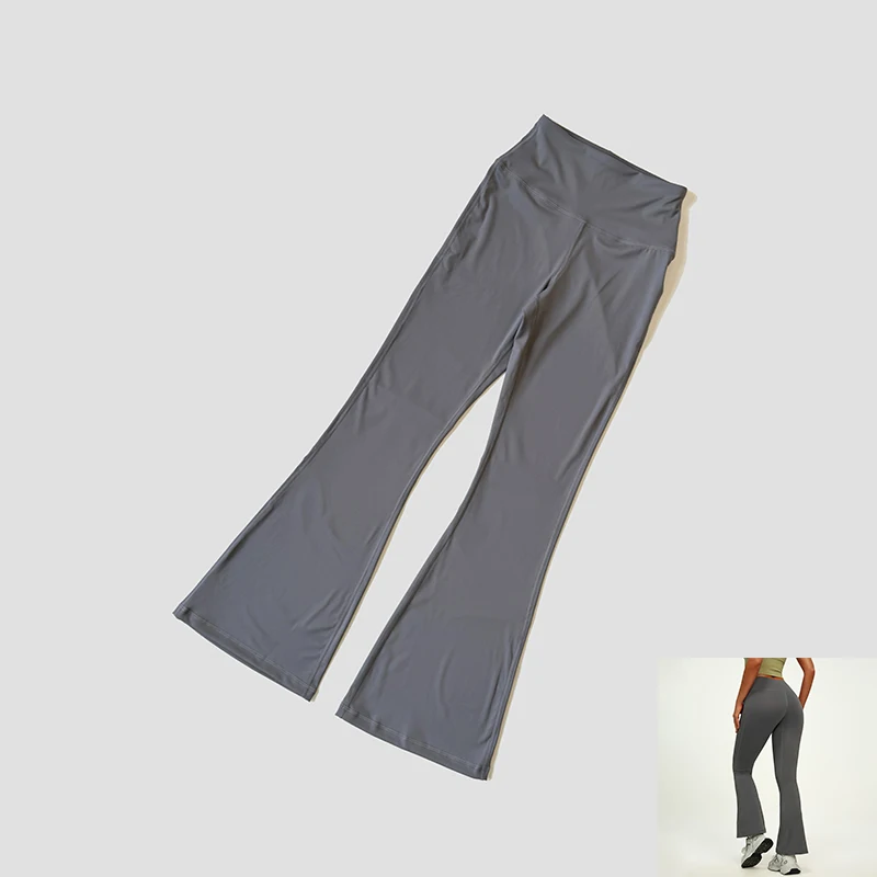 Yogabroek voor dames Hip Lifting Nude Feel Casual wijde pijpen Hoge taille Scrunch Huidvriendelijke sportmodebroek