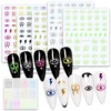 Eye Pattern Stickers For Nails INS 12 Colors Lightning Style Design Nail Art Decoration Decals 2