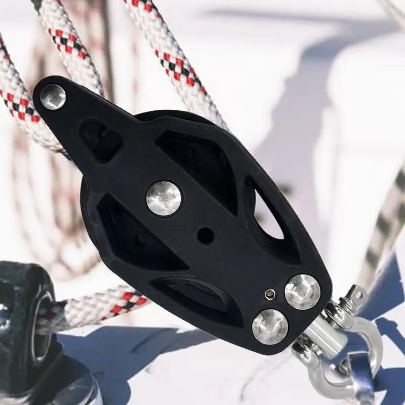 Marine Pulley Block Nylon Stainless Steel Rope Runner Pulley Fix Paddle Pole Net Pulley Tool For Water Sports Enthusiasts