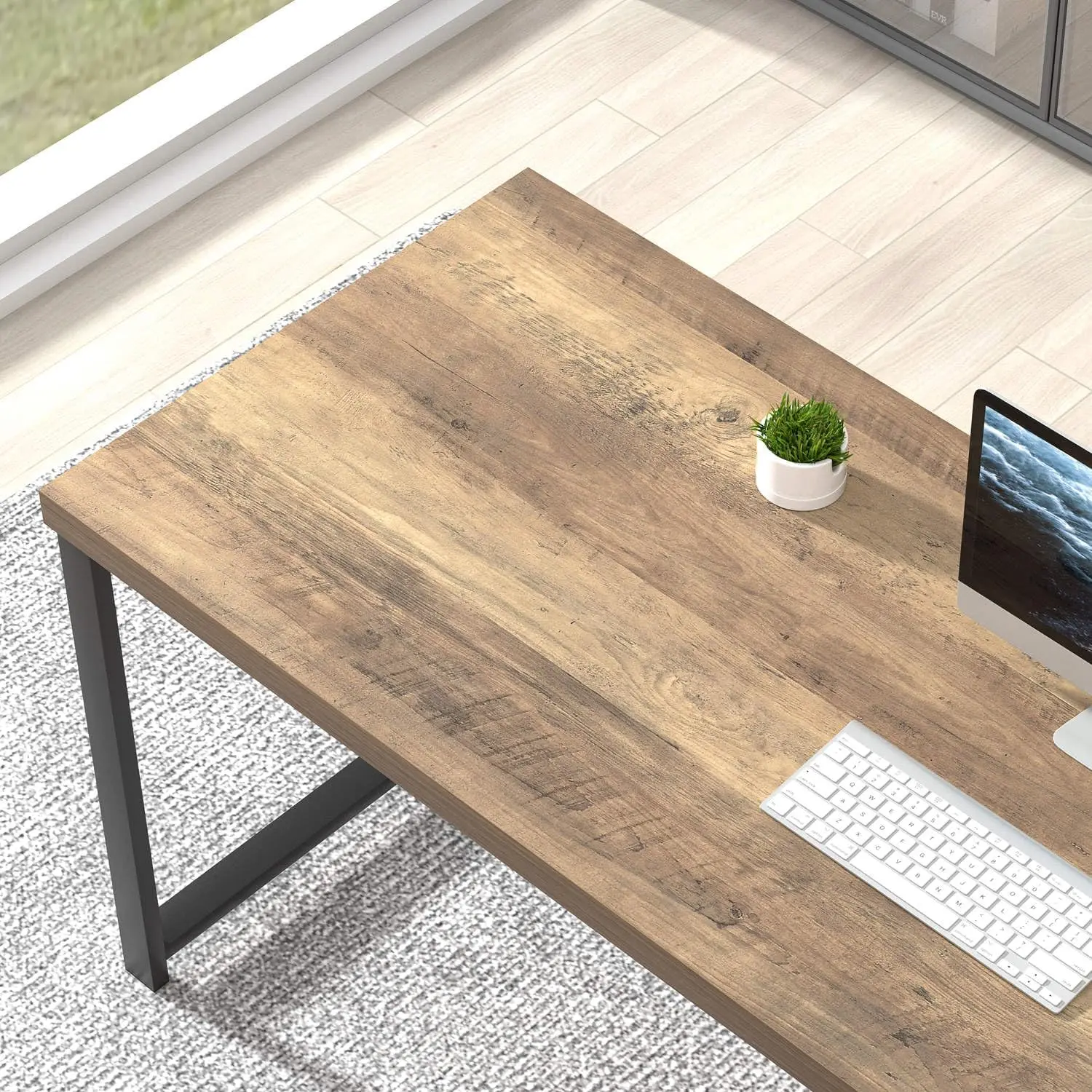 Computer Desk, Modern Home Office Desk with Storage Shelves, Writing Study Gaming Table