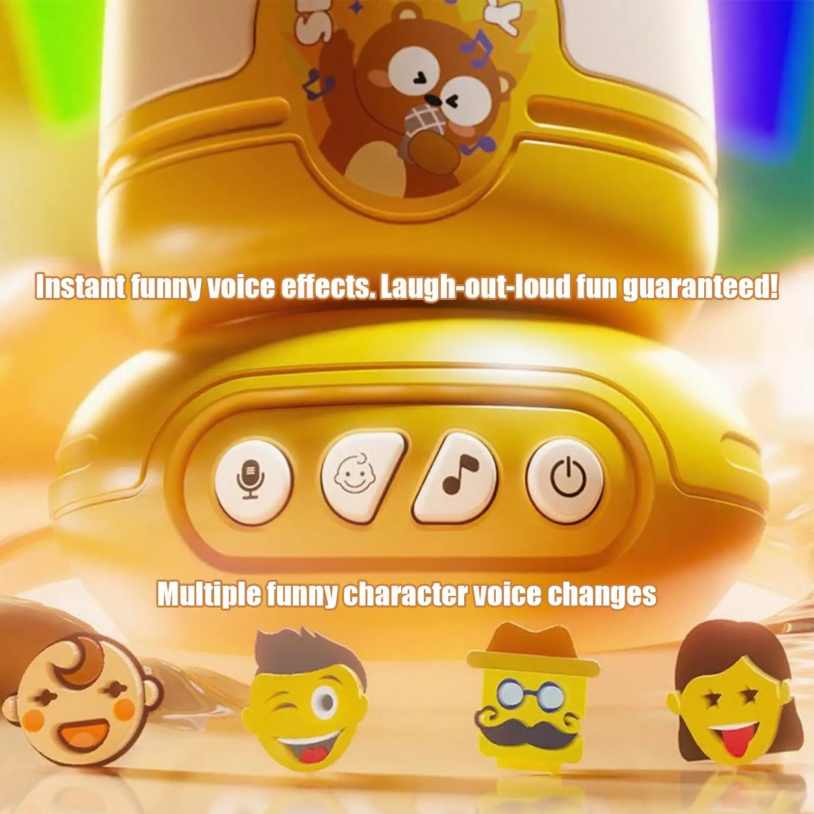  마이크 장난감 어린이를위한 음성 체인저 마이크 3 세 를위한 내장 음악이있는..