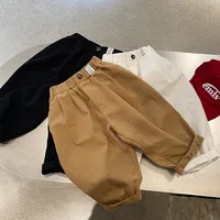 deer jonmi 2024 Spring Children Casual Haren Pants Solid Color Korean Style Baby Boys Cotton Loose Trousers 5