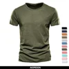 100% Cotton Men T-shirt Casual Soft Fitness Summer Thin T-shirts Men's Home Clothes O-Neck Short Sleeve Soild T Shirt for Men 1