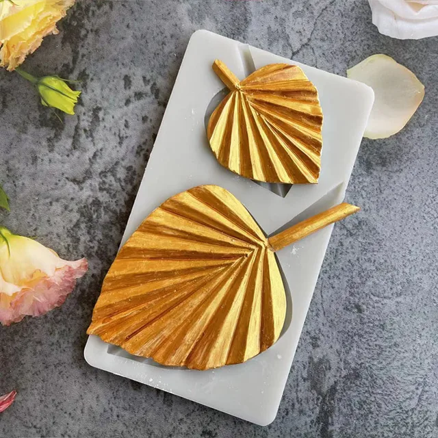 Pálma Levél Szilikon Cukor Kézműves Penész Teknős Levelek Ventilátor Alakja Epoxi Gyanta Szerszámok Cupcake Sütő Fondant Sütemény Díszítő - Image 5