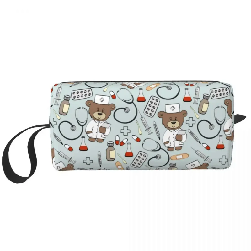 

Cute Baby Bear Nurse Travel Toiletry Bag Women Cartoon Nursing Makeup Cosmetic Organizer Beauty Storage Dopp Kit