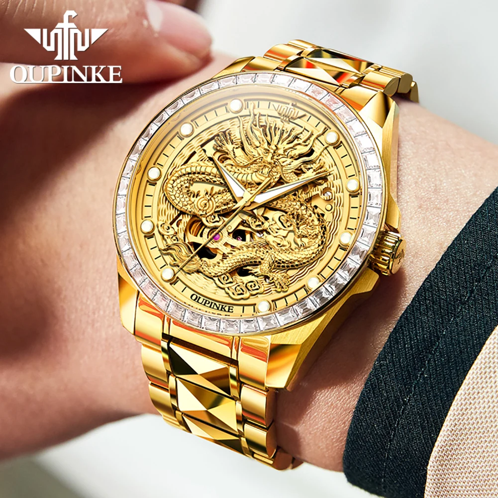 OUPINKE 3276 Golden Wristwatch for Men Imported MIYOTA Movement TOP Luxury Watch Men