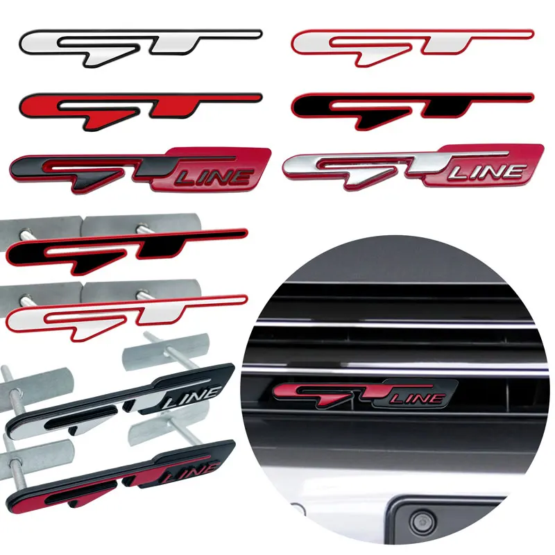 Adesivo GT Line 3D In ABS Per Auto Kia | Compatibile Con Ceed, Sportage, Picanto, Stonic | Nero Argento