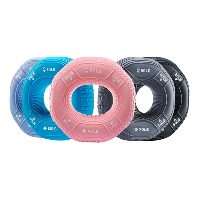 Silicone Adjustable 20-90LB Hand Grip Arm Strength Exercise Gripping Ring Fitness Gym Finger Forearm Trainer Carpal Expander 6