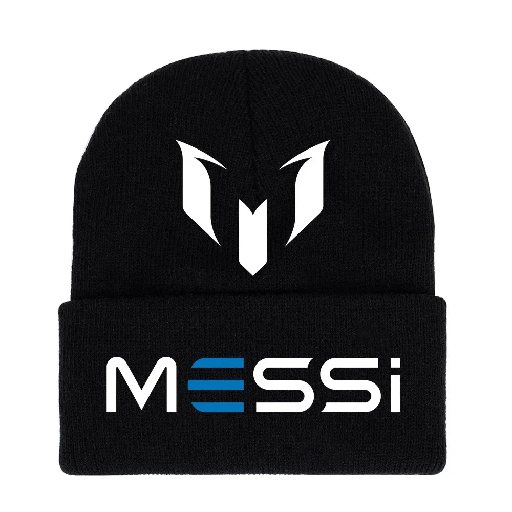 

Cristiano Ronaldo MESSI Printed Knitted Hat Winter Casual Men and Women Daily Outgoing Warm Cap Black Beanie Skullies
