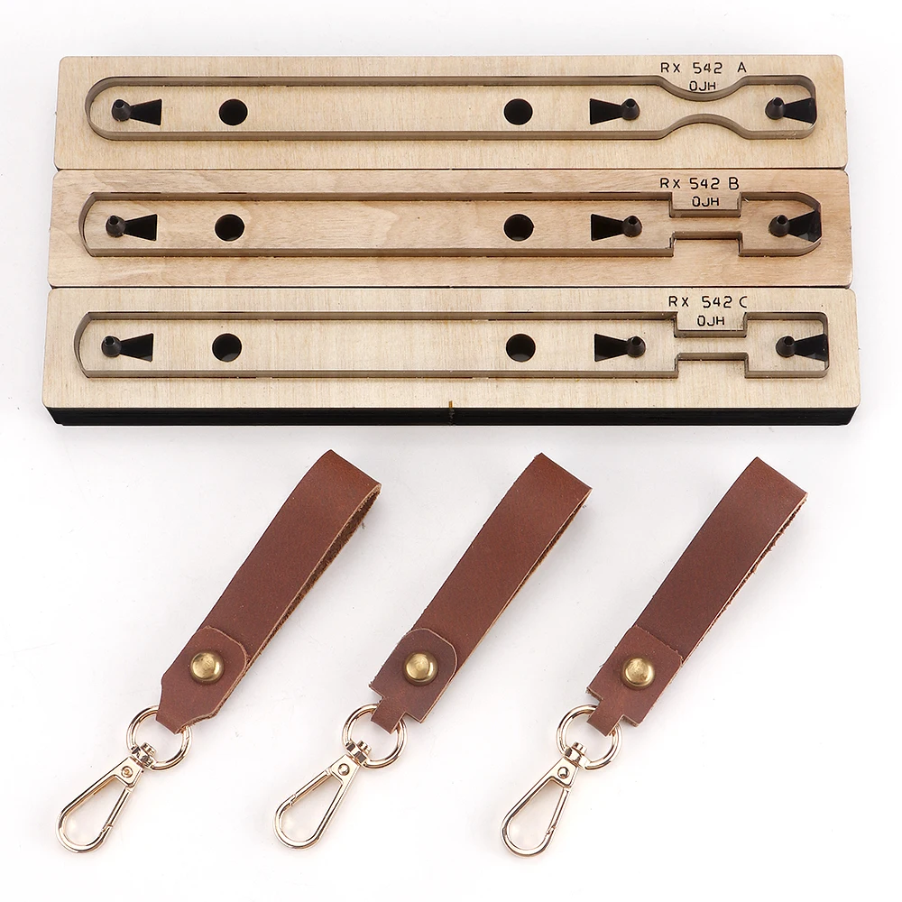 Key Chain Stencil Tools Creative Keychain Handcraft Pendant Belt Template DIY Leather Tool Wooden Cutting Mould Punching Die