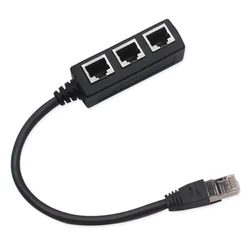 Enhanced RJ45 Ethernet Cable Splitter Adapter for High - Speed Networking (1 to 3)