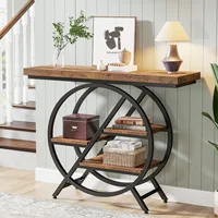 Table console Tribesigns, table d'entrée de 39,4 pouces avec plateau épais, table de canapé de couloir étroite industrielle à 4 niveaux 5