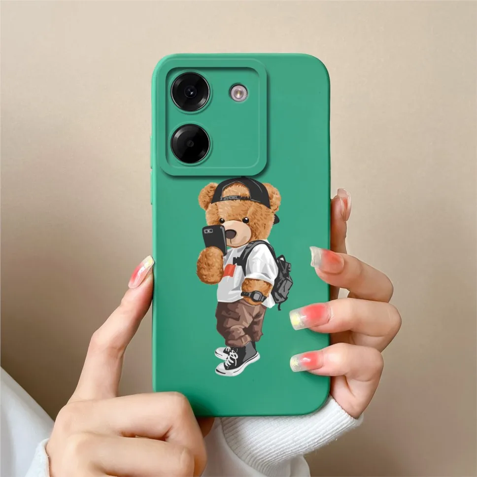 Sweet Girl Soft Liquid Silicone Protective Phone Case Cover