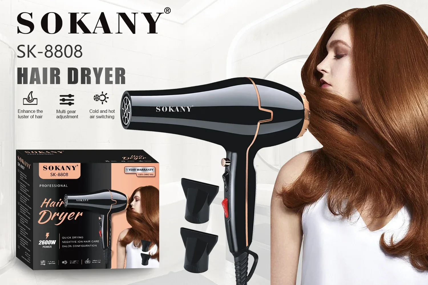 Sokany 2600W Hair Dryer