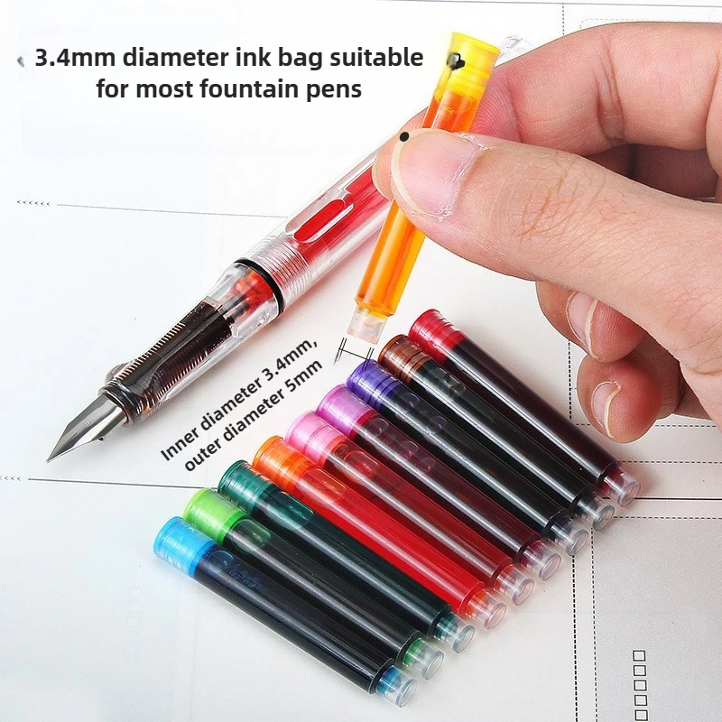 500/12 PCS JINHAO 12 색 만년필 범용 비 탄소 3.4mm 잉크 카트리지 Sac 리필 학교 사무용품 문구