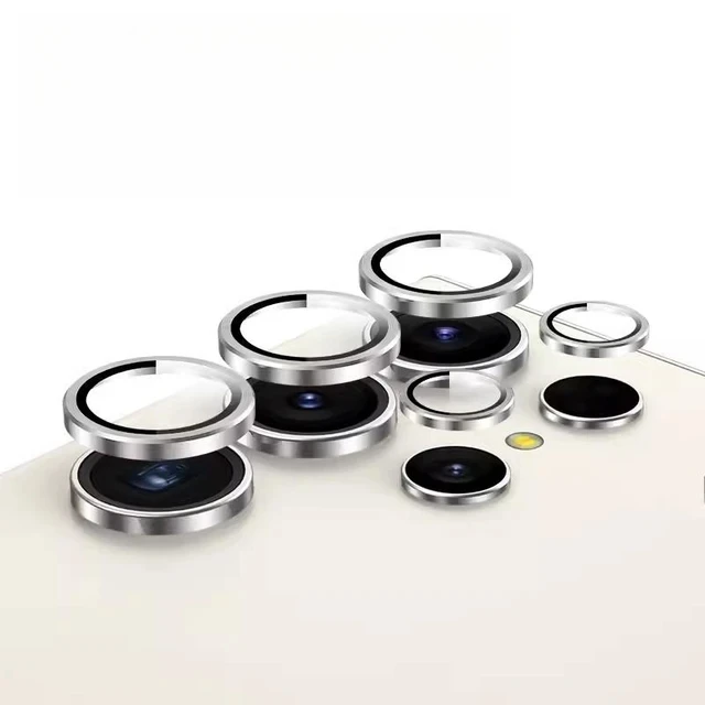 Premium Tempered Glass Camera Lens Protector with Metal Ring - Full Coverage