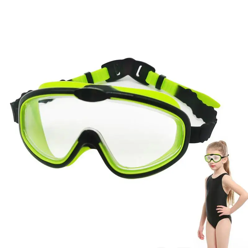 

Kid Goggles For Swimming Anti-Fog Anti-UV Wide View Swim Masque Snorkel Diving Masque Silicone Seal Snorkeling Gear