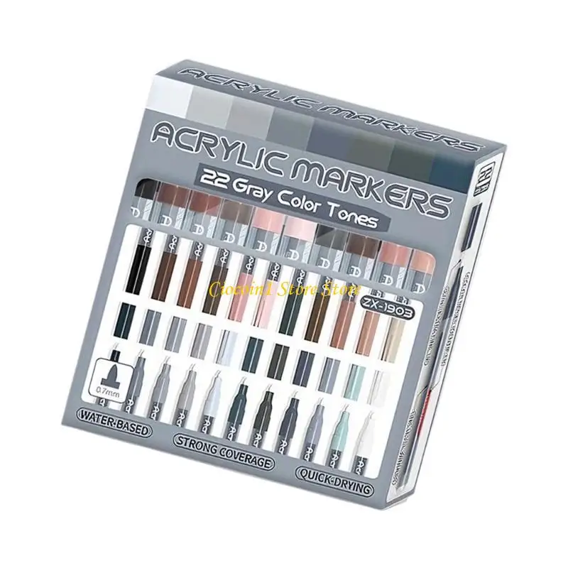 A3PC Tragbarer Acryl-Marker-Aufbewahrungseimer, mehrere Farben für professionelles Zeichnen – Detail 8