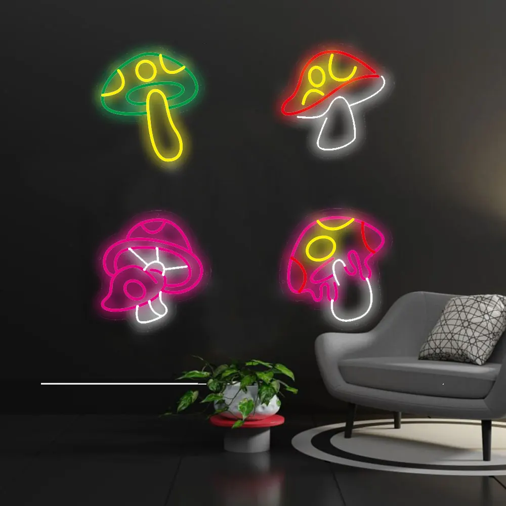 Mushroom Neon Sign for Wall Decor Game Decor Holiday Gift For Children Kids Girl Bedroom Living Room Decor Lamp Signs LED Lamp