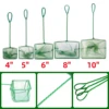 3~10 Inch Portable Nylon Green Fish Net Aquarium Long Handle Square Fish Tank Little Fish Shrimp Landing Net Cleaning Tool 2Pcs 3